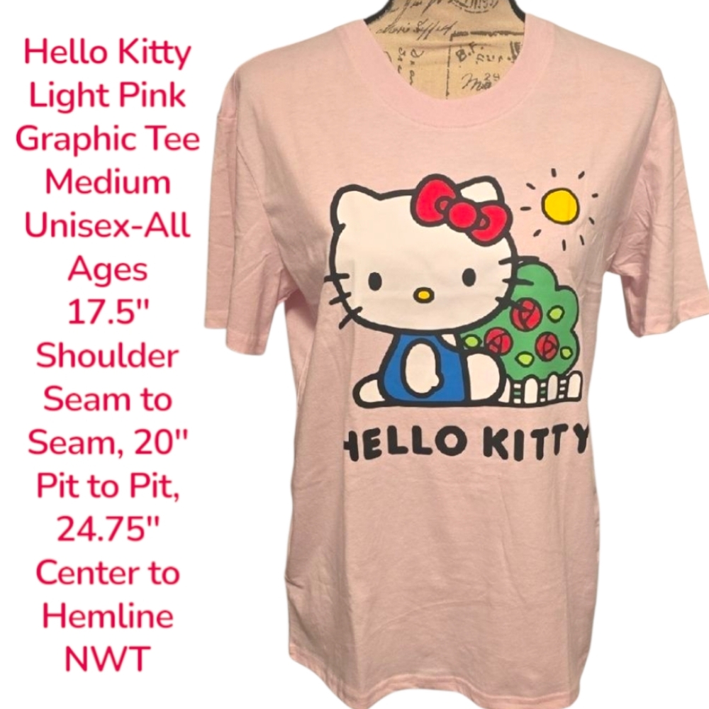 Hello Kitty Pink Short Sleeve GRAPHIC Tee Shirt Jr Sz MEDIUM, NWT